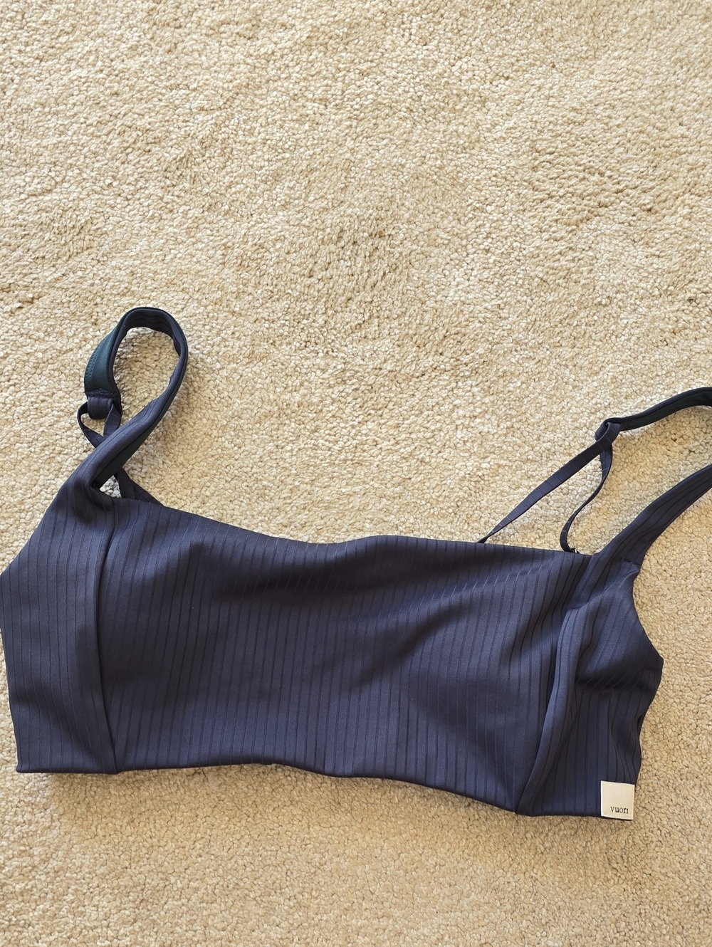 Vuori Navy Ribbed Bralette